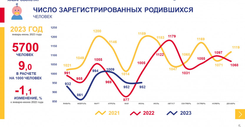 Демографические показатели Хабаровского края январь-июнь 2023